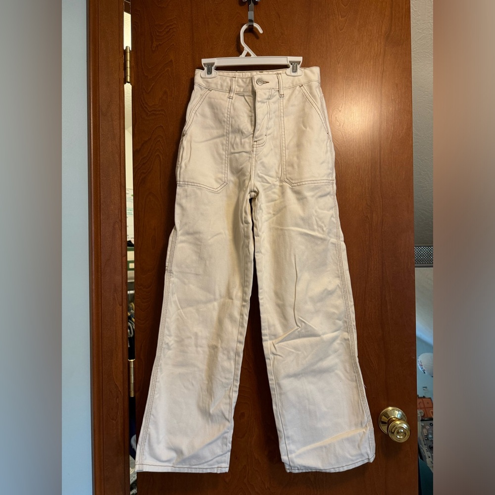 Glassons Cream High-Waisted Wide-Leg Pants